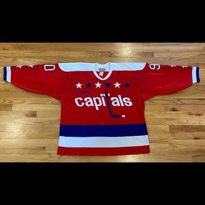 Vintage CCM Authentic Capitals Joe Juneau Jersey